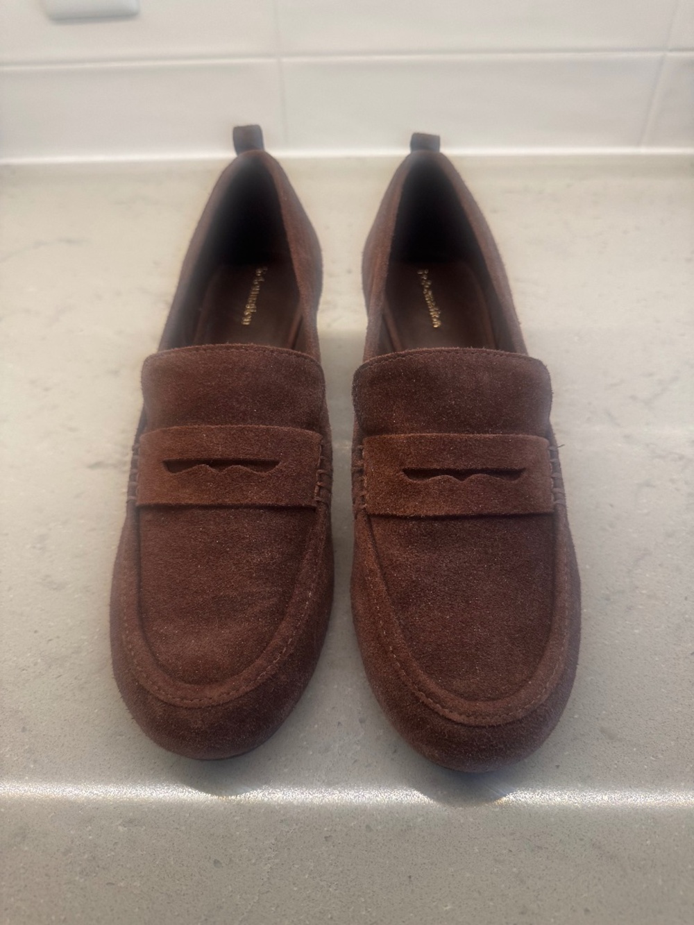 Reformation suede loafers